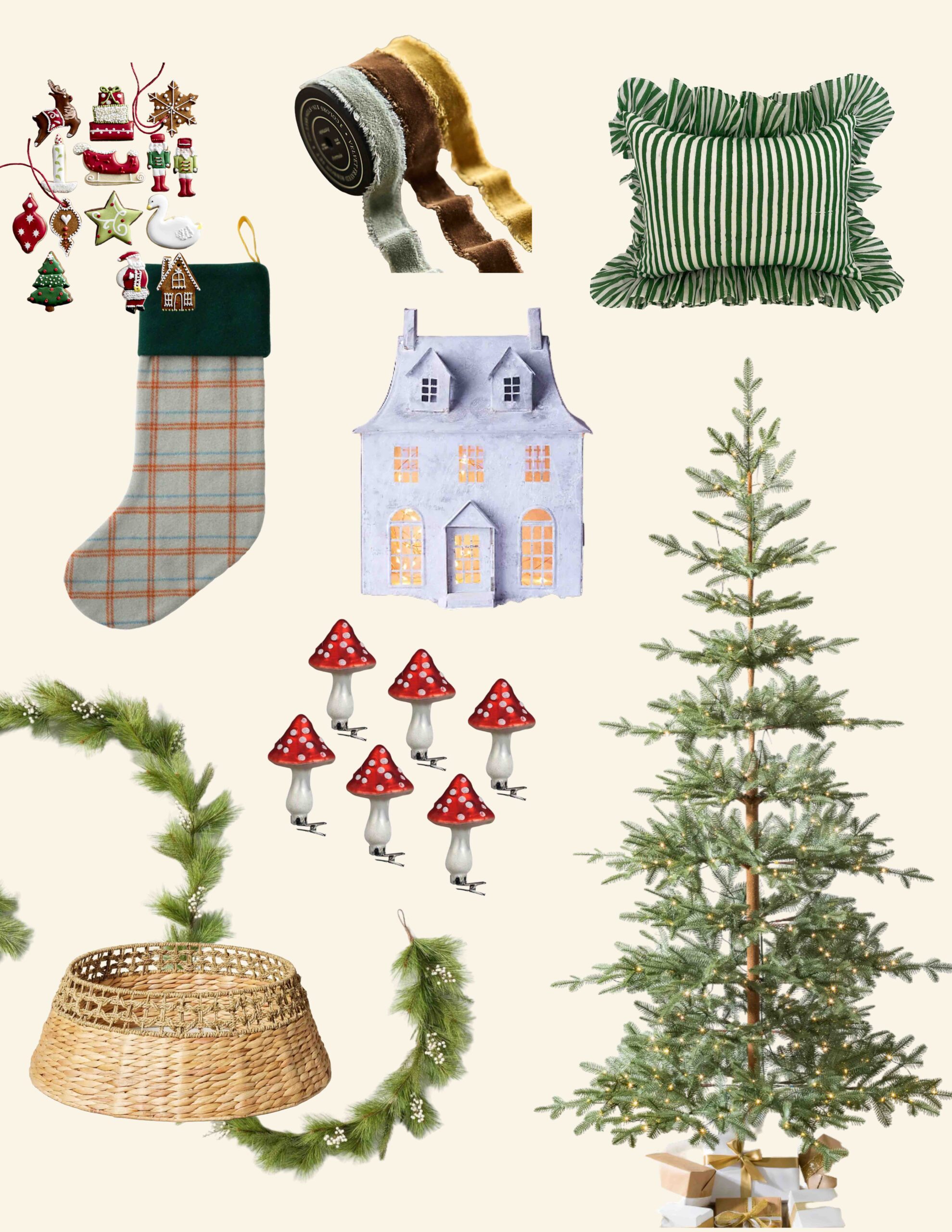 2023 holiday decor product collage